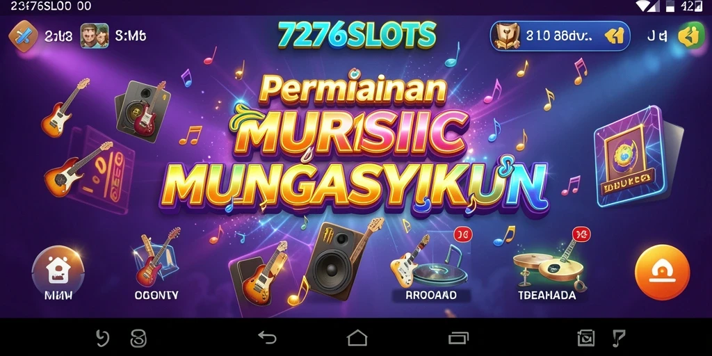 Tampilan gameplay menarik dari 7276SLOTS dengan iringan musik.