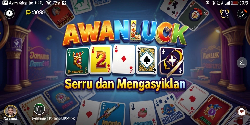 Screenshot utama menunjukkan antusiasme pemain saat bermain Domino di AWANLUCK.