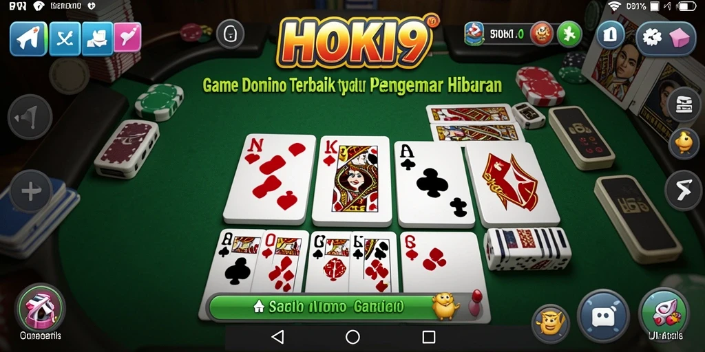Screenshot gameplay HOKI9 menampilkan serunya bermain domino secara online.