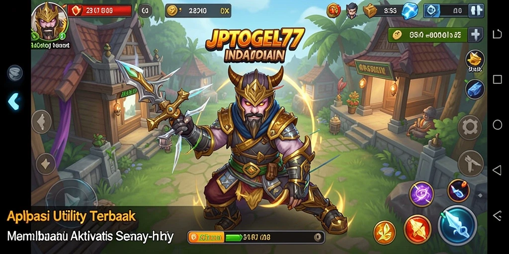 Tampilan antarmuka aplikasi JPTOGEL77 yang menarik dan sederhana.