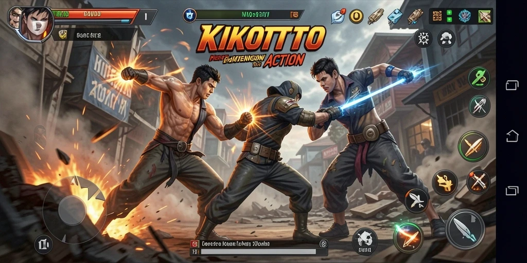 Tampilan gameplay seru dalam KIKOTOTO, penuh aksi dan petualangan.