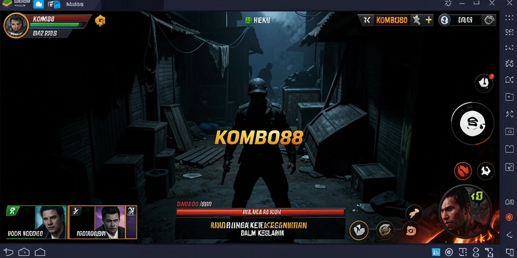 Tampak menegangkan gameplay KOMBO88 dengan suasana horor yang mencekam.