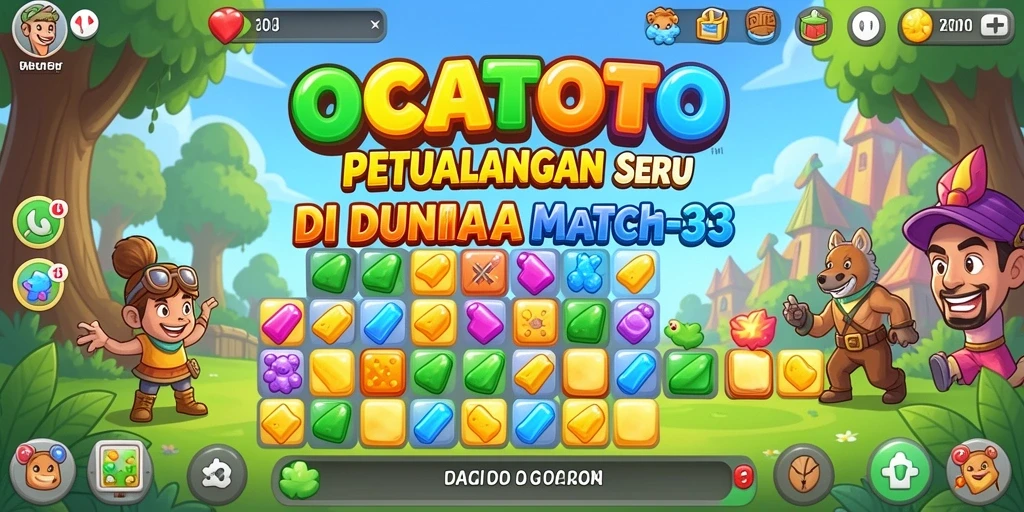 Tampilan menarik dari gameplay OCATOTO yang seru dan penuh warna.