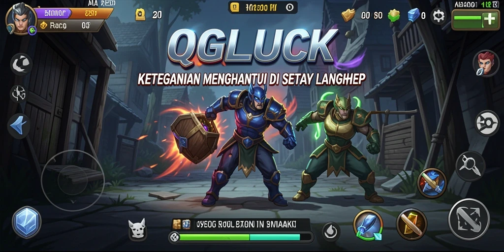 Tangkapan layar utama QGLUCK menunjukkan suasana mencekam dan gameplay yang menantang.