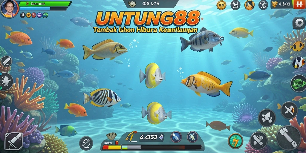Screenshot gameplay UNTUNG88 menunjukkan aksi menembak ikan yang seru.